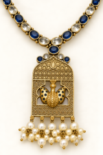 Nyveera Rajsi Peacock Motif German Silver Necklace Set with Pearl Drops - Image 10