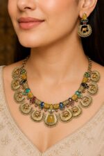 Nyveera Rajsi Kundan-Inspired Elephant Motif Heritage Necklace Set