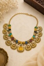 Nyveera Rajsi Kundan-Inspired Elephant Motif Heritage Necklace Set - Image 9