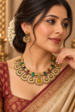 Nyveera Rajsi Kundan-Inspired Elephant Motif Heritage Necklace Set - Image 6