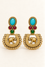 Nyveera Rajsi Kundan-Inspired Elephant Motif Heritage Necklace Set - Image 3