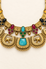 Nyveera Rajsi Kundan-Inspired Elephant Motif Heritage Necklace Set - Image 12