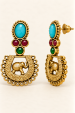 Nyveera Rajsi Kundan-Inspired Elephant Motif Heritage Necklace Set - Image 13