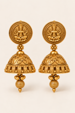Nyveera Traditional Antique Lakshmi Matte Gold plated Kasu Necklace Set - Image 7