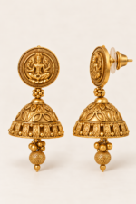 Nyveera Traditional Antique Lakshmi Matte Gold plated Kasu Necklace Set - Image 8