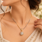 Nyveera Petal Eclat Crystal Bloom Two-Tone Ball Pendant Necklace Set