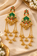 Nyveera Rajsi Kashmiri Chandelier Statement Earrings - Image 9
