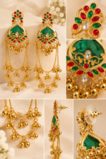 Nyveera Rajsi Kashmiri Chandelier Statement Earrings - Image 7