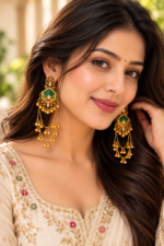 Nyveera Rajsi Kashmiri Chandelier Statement Earrings - Image 3
