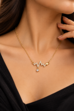 Nyveera Elan Heartbeat CZ Pendant Necklace