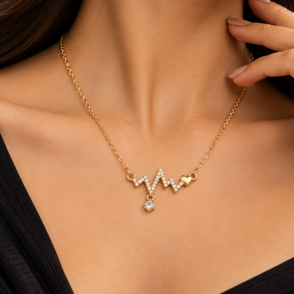 Nyveera Elan Heartbeat CZ Pendant Necklace