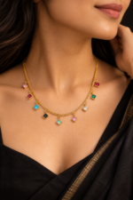 Nyveera Elan Multicolour Gemstone Charm Chain Necklace