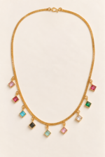 Nyveera Elan Multicolour Gemstone Charm Chain Necklace - Image 2