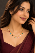Nyveera Elan Multicolour Gemstone Charm Chain Necklace - Image 5