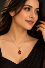 Nyveera Elan Silver-Tone Teardrop Crystal Pendant Necklace - Image 16