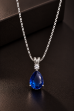 Nyveera Elan Silver-Tone Teardrop Crystal Pendant Necklace - Image 2