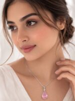 Nyveera Elan Silver-Tone Teardrop Crystal Pendant Necklace - Image 6