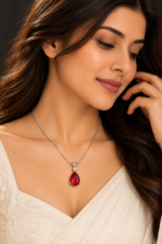 Nyveera Elan Silver-Tone Teardrop Crystal Pendant Necklace - Image 17