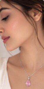 Nyveera Elan Silver-Tone Teardrop Crystal Pendant Necklace - Image 9