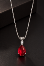 Nyveera Elan Silver-Tone Teardrop Crystal Pendant Necklace - Image 19
