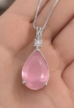 Nyveera Elan Silver-Tone Teardrop Crystal Pendant Necklace - Image 10