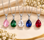 Nyveera Elan Silver-Tone Teardrop Crystal Pendant Necklace