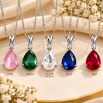 Nyveera Elan Silver-Tone Teardrop Crystal Pendant Necklace