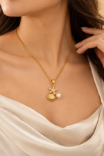 Nyveera Elan Starfish Seashell Pearl Anti-Tarnish Pendant Necklace - Image 2