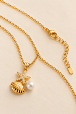 Nyveera Elan Starfish Seashell Pearl Anti-Tarnish Pendant Necklace - Image 4