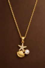 Nyveera Elan Starfish Seashell Pearl Anti-Tarnish Pendant Necklace - Image 5