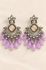Nyveera Rajsi Lavender Lilac Chandelier Statement Earrings - Image 2
