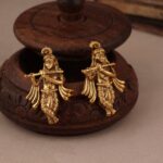 Nyveera Rajsi Krishna Medallion Temple Necklace & Earrings Set - Image 5