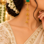 Nyveera Rajsi Kashmiri Triangular Ghoongru Long Drop Earrings